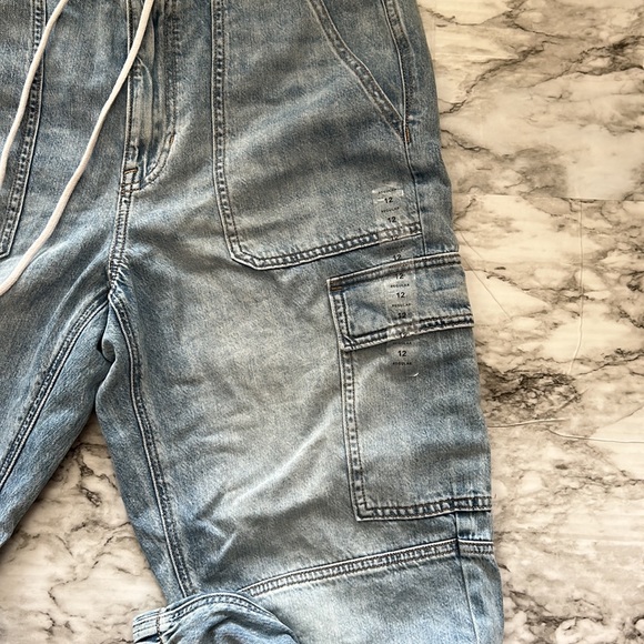 New! American Eagle Outfitters Jogger 12 Regular Super High Rise Ice Blue - Picture 4 of 14